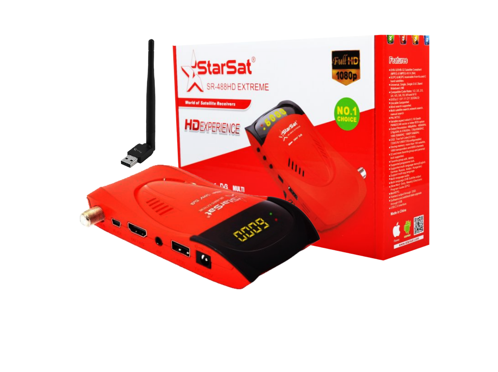 Récepteur STARSAT SR-PS56 + Clé WiFi + Abonnement 12 Mois IPTV